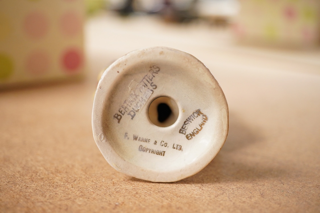 A Beatrix Potter, stamped F Warne and Co Ltd, Beswick figure of “Duchess” with flowers,10cm high